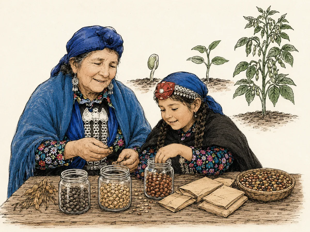 Manos dedicadas a la conservación de semillas