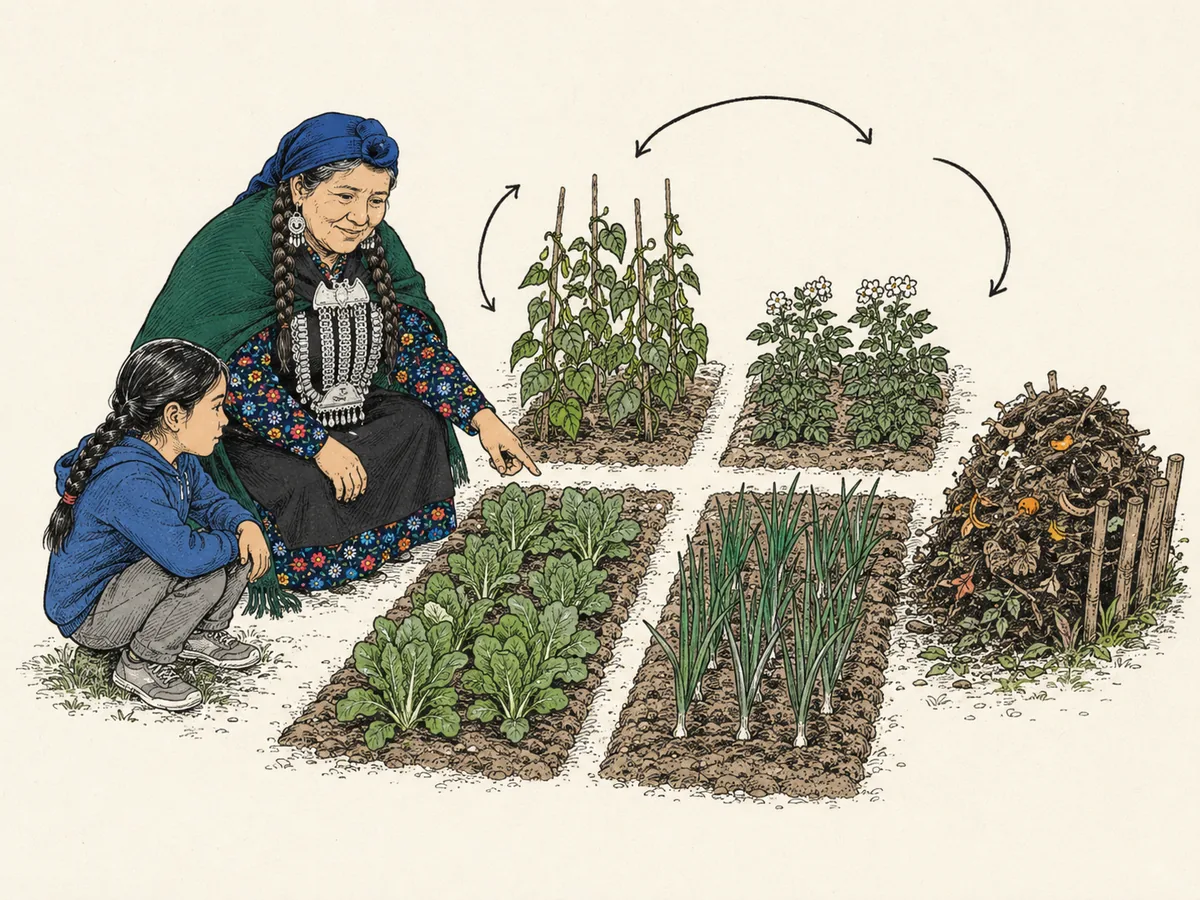 Cultivo agroecológico organizado mediante rotación